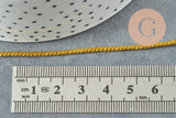 Cordon satiné torsadé or foncé 2mm, x1 mètre (G4594)