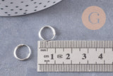 Créoles fine argent 925 massif 10mm, la paire (G3261)