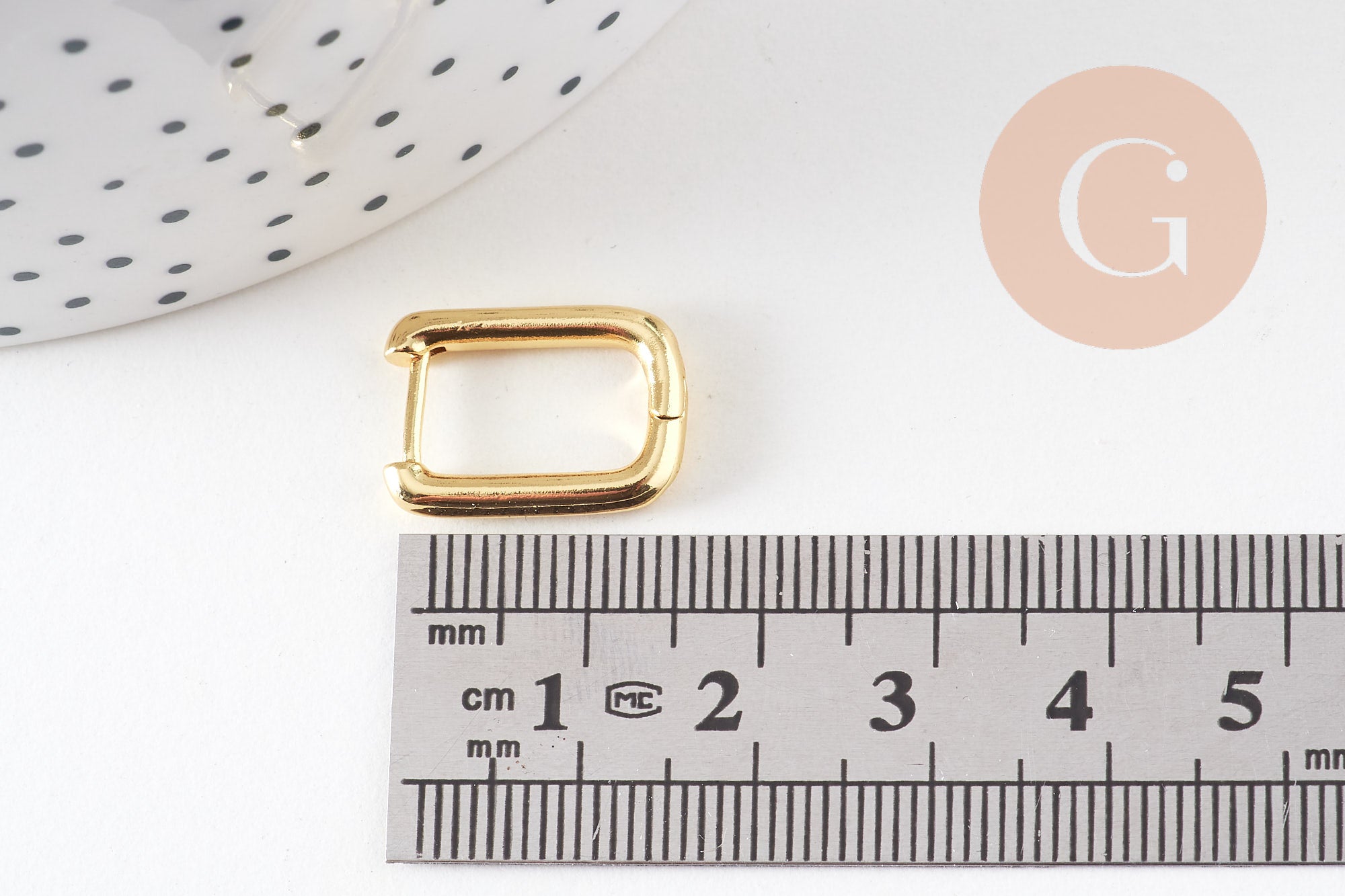 Créoles laiton doré 18k forme U 17.5mm, la paire (G3614)