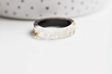 EP-Bague ébène bois résine feuille d'or 19mm, x1 (G4646)