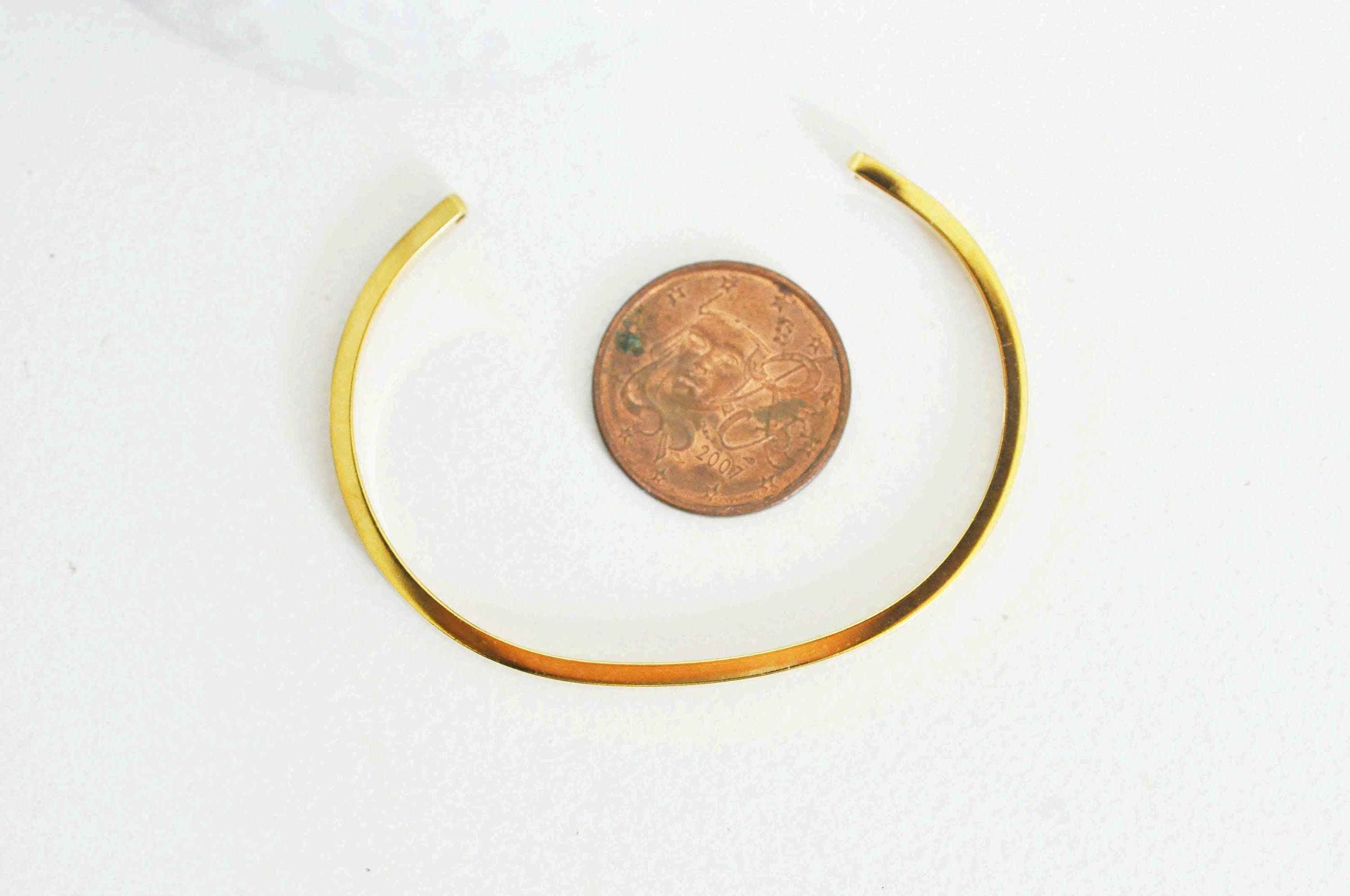 EP Bracelet jonc réglable finition or 16k percé,finition or 16carats,dorure or, fabrication bijoux, bracelet doré, 55mm, x1,G2585