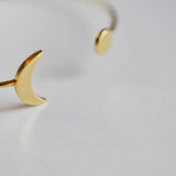 EP Bracelet jonc réglable lune 14k, fournitures créatives, laiton doré 14K, bracelet fantaisie, fabrication bijoux, bracelet doré, 64mm