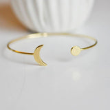 EP Bracelet jonc réglable lune 14k, fournitures créatives, laiton doré 14K, bracelet fantaisie, fabrication bijoux, bracelet doré, 64mm