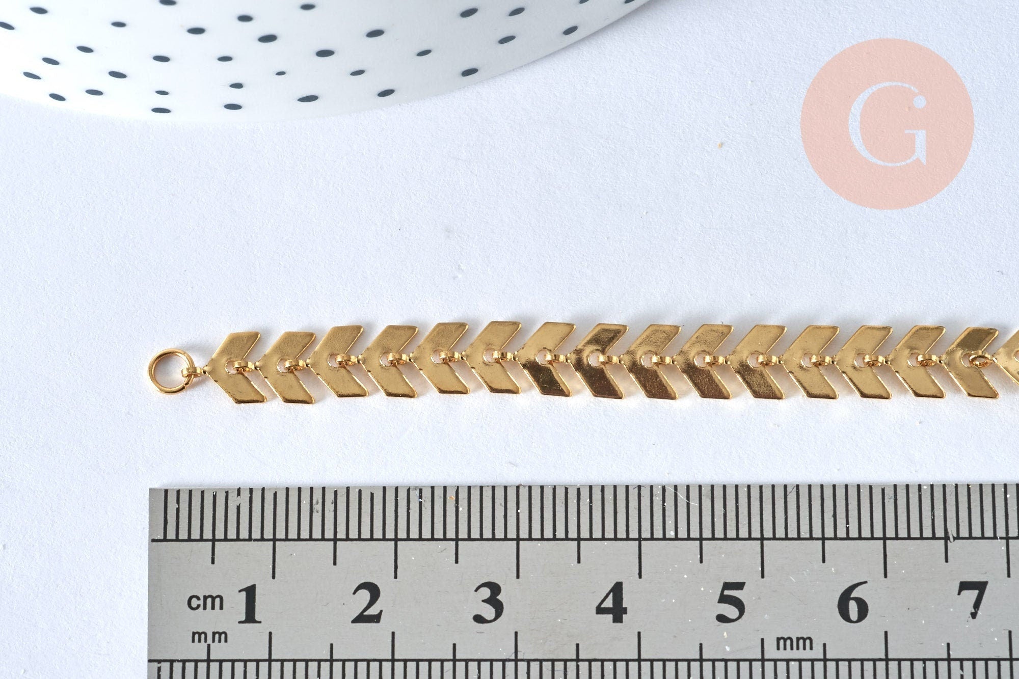 EP Bracelet réglable arrête de poisson acier inoxydable doré 14k 16cm, x1 G5969