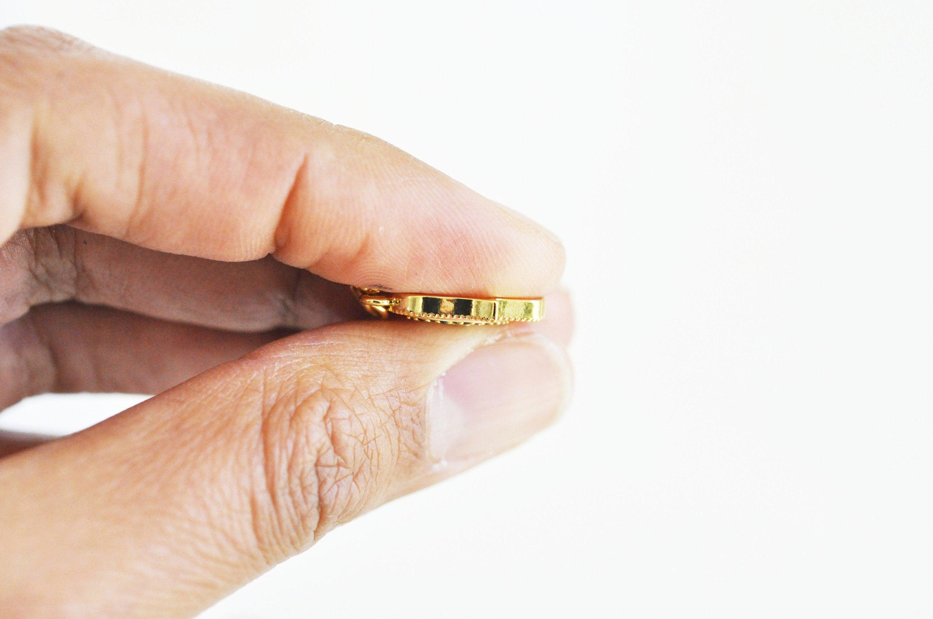 EP Breloque main fatma oeil laiton doré 18k cristal,sans nickel,20mm x1 G4804