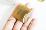 EP Cabochon carré agate jaune, cabochon pierre Bijou pierre naturelle, cabochon agate naturelle,39mm x1 G5058