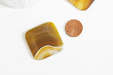 EP Cabochon carré agate jaune, cabochon pierre Bijou pierre naturelle, cabochon agate naturelle,39mm x1 G5058
