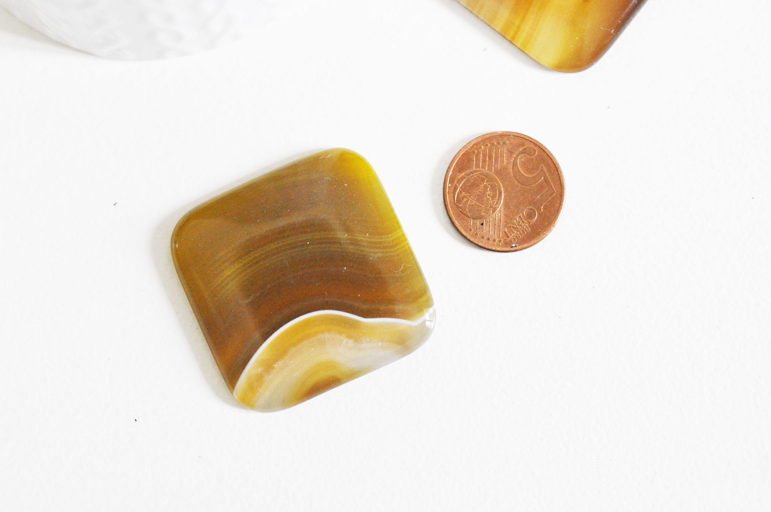EP Cabochon carré agate jaune, cabochon pierre Bijou pierre naturelle, cabochon agate naturelle,39mm x1 G5058