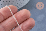 EP Chaine de cheville maille rolo très fine argent 925 massif 22.8cm, x1 G8063