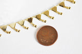 EP Chaine fantaisie triangle 16K, fourniture créative, chaine bijou, création bijou doré,chaine dorée,7 mm, 1 mètre G4784