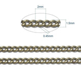 EP Chaine fine bronze maille plate 2x1.5mm, chaine bronze, création bijoux, grossiste chaine,1mm,chaine bronze, BOBINE de 92 metres G6085