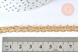EP Chaine grosse maille gourmette acier dorée 16k 5.5mm, x1 metre (G6853)
