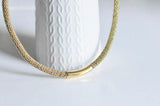 EP Collier acier dorée 14k, fourniture créative,collier acier, création bijoux,nickel free, plaqué or, chaine complète,7mm, 45cm