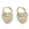 EP-Créoles laiton doré 16k coeur zircon cristal, bijoux doré, oreille percée,paire boucles cristal, 20mm,G3093