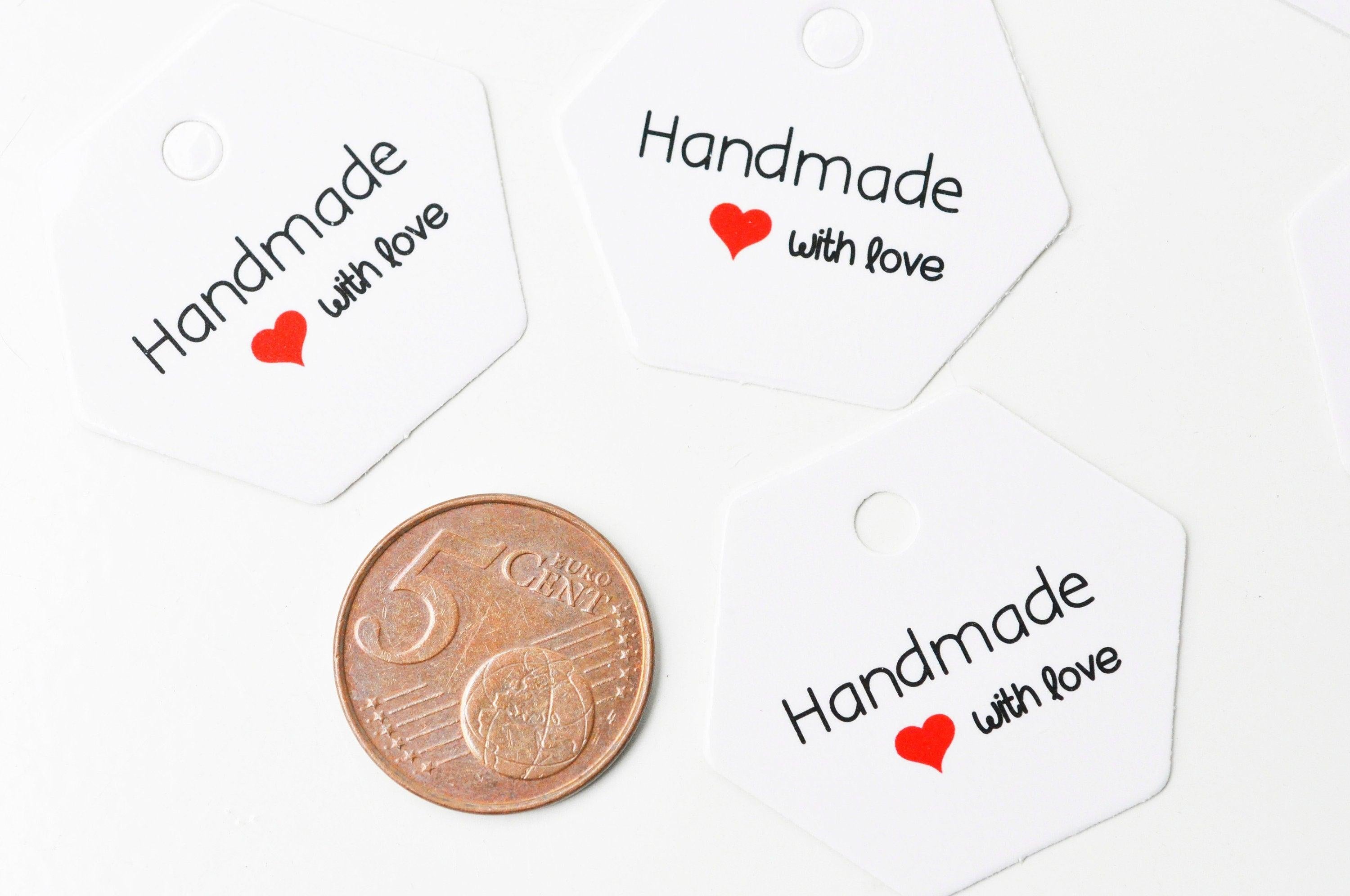 EP-Etiquette kraft fait main avec amour préparation paquet cadeau, emballage cadeau,sachet mariage, 30x35mm, x20 G4148