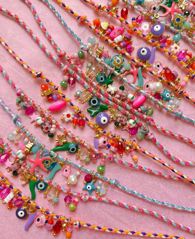 EP Kit Bracelet d'amitié à breloques personnalisé prénom, Coffrets et kits création de bijoux fantaisie DIY, pochette 1 bracelet