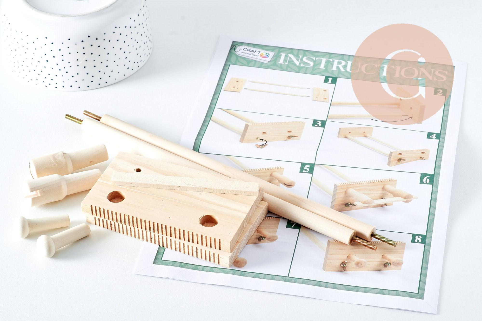 Métier à tisser des perles en bois + perles de rocailles x1 (G10758)