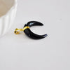 EP Pendentif Lune agate noire,creation bijou, Pendentif bijoux, pendentif pierre, pierre naturelle, agate naturelle, 32mm-G837