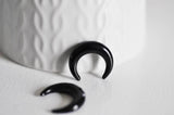 EP Pendentif Lune agate noire,creation bijou, Pendentif bijoux,pendentif pierre, pierre naturelle, agate naturelle, pierre non percee,20mm