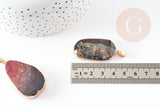 EP Pendentif agate violette vert naturelle, 40mm, x1 G2329