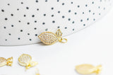 EP Pendentif citron doré 18K zircon blanc,pendentif fruit création bijoux, pendentif doré, 16mm, x1 G4530