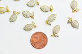 EP Pendentif citron doré 18K zircon blanc,pendentif fruit création bijoux, pendentif doré, 16mm, x1 G4530