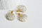 EP Pendentif coquillage doré blanc,pendentif coquillage,création bijoux, coquillage doré, pendentif doré, 24.5mm,x 2 - g356