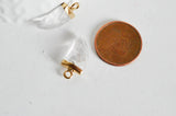 EP Pendentif corne cristal de roche naturel 21mm, x1,G1339