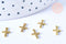 EP-Pendentif croix laiton brut 10mm x5 (G6446)