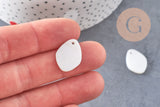 EP-Pendentif goutte ovale nacre blanche 15mm naturelle, x 10 G5902
