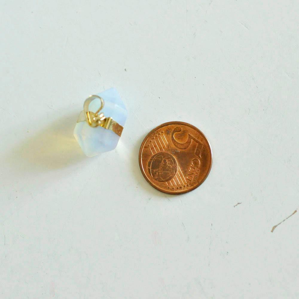 EP Pendentif pointe opalite,fourniture créative,pendentif bijoux, pendentif pierre,opalite, pendentif opale,22mm-G93