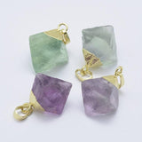 EP Pendentif quartz brute support doré, Pendentif pierre, quartz naturel, bijou pierre naturelle, x1,G1497