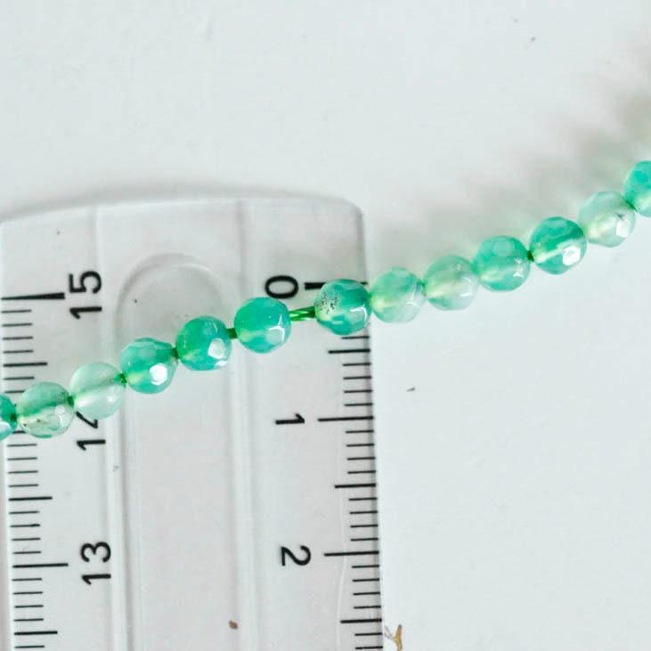 EP Perle agate verte naturelle 4mm, x1 fil de 90 perles (G0726)