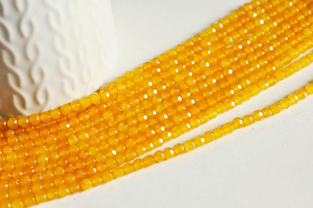 EP Perle jade jaune vif,perle jade,pierre naturellel,perle pierre, facette,jade,4mm,fil de 37cm, x1 G7460