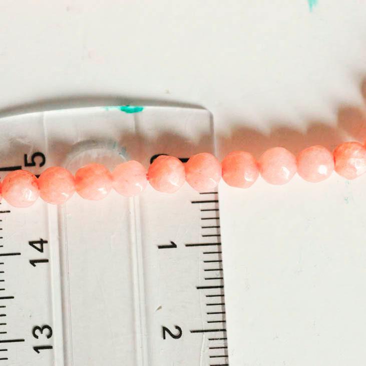 EP Perle jade rose corail naturel 4mm,fil de 91 perles (G3003)