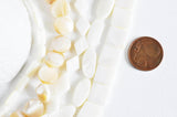 EP Perle nacre blanche naturelle ovale carrée disque tube,perle nacre naturelle,coquillage blanc,création bijoux,14mm,x 5,G1629