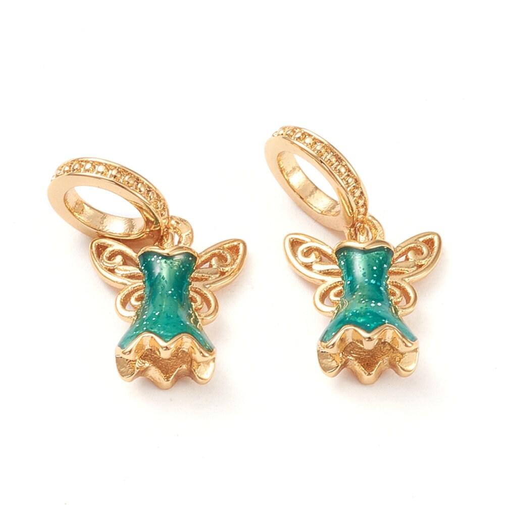 EP Perles avec un grand trou , Plaqué longue durée, jupe de fée, véritable 18k plaqué or, couleur mixte