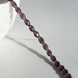 EP Perles facettées verre violet, fourniture créative,Perles verre, perle forme ovale, fabrication bijoux, grain de riz, cristal,fil de 70-G572