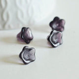 EP Perles fleur violette, fourniture créative, perles verre tchèque, perles fleur, verre violet, creation bijou, lot 20 perles,11mm-G885