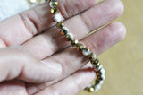 EP-Perles toupies cristal blanc doré 6x5mm x1 fil de 90, G4693