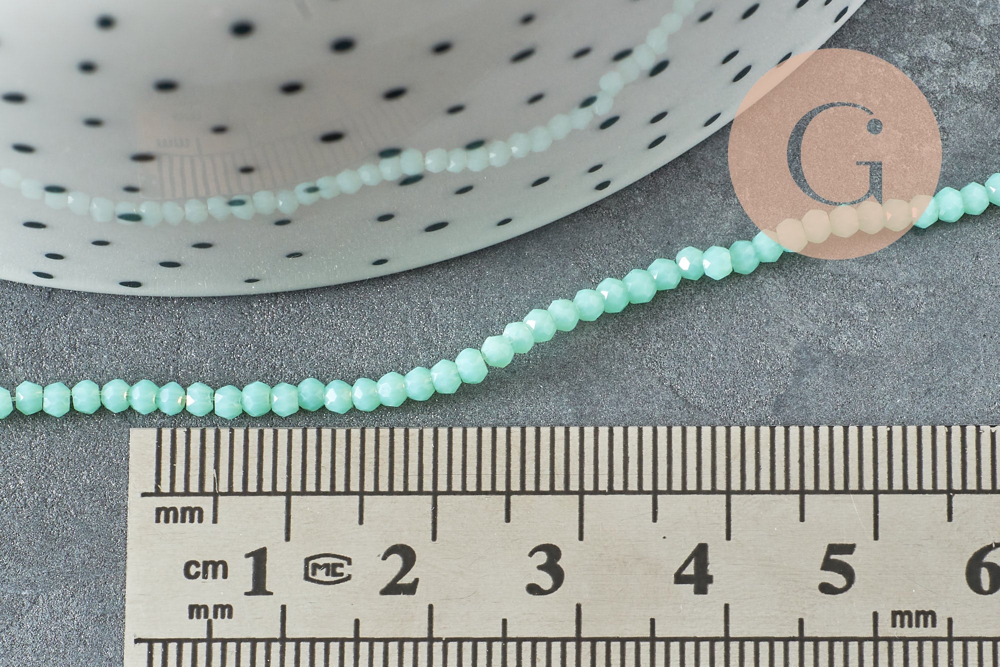 EP-Perles toupies cristal bleu turquoise 2.5mm, x1 fil de 33cm (G5940)