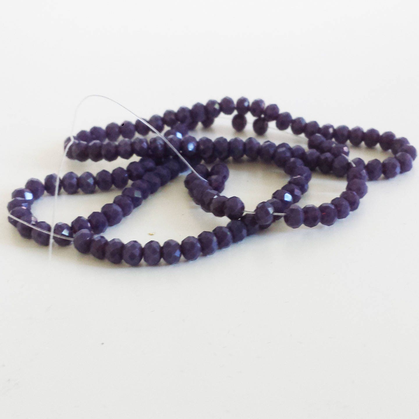 EP Perles toupies violet, perles bijoux, perle abacus, fourniture créative,Perles verre, x 20, 4mm-G822