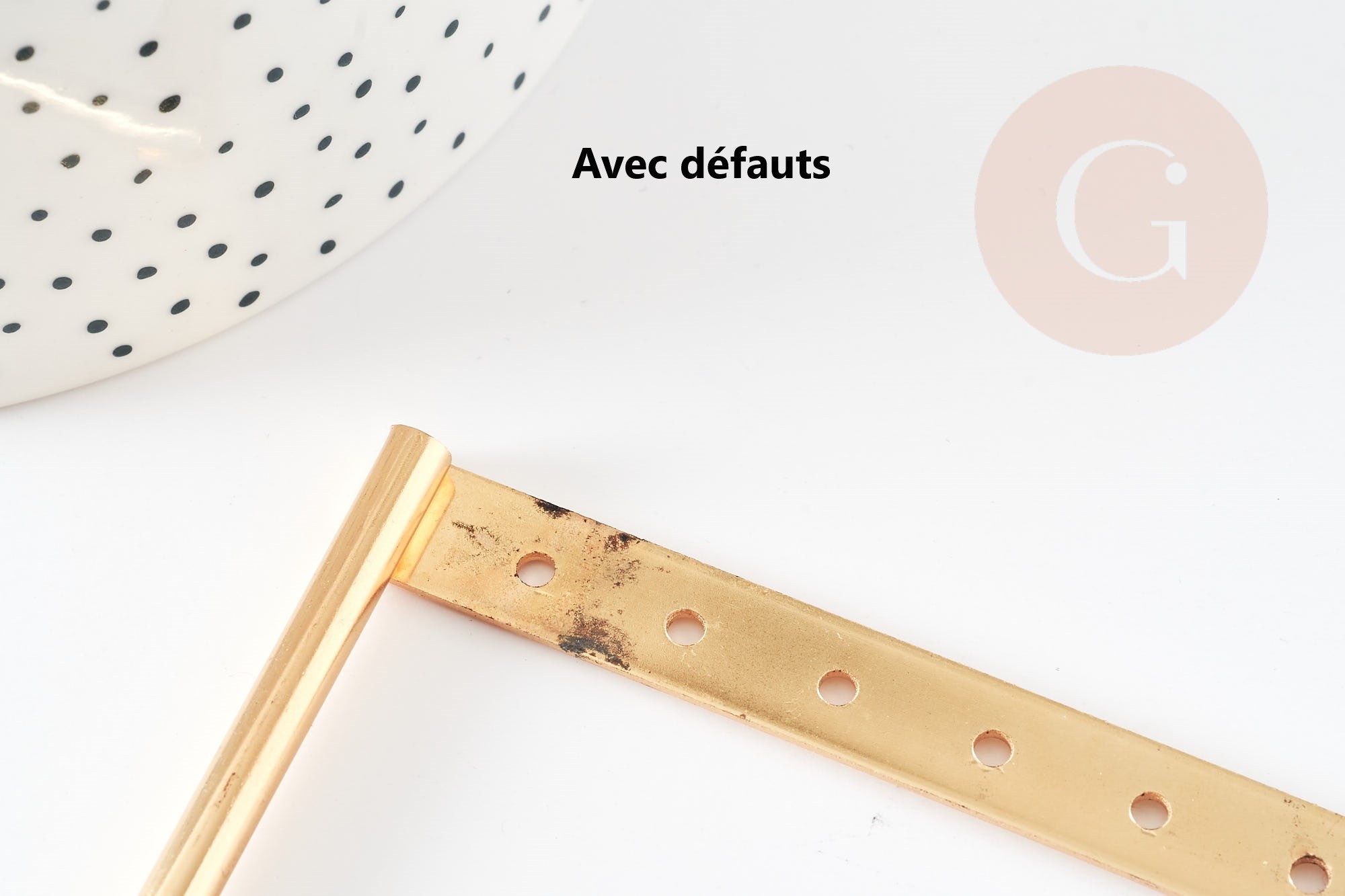 EP Présentoir à bijoux boucles d'oreilles laiton doré socle bois 20.7cm 2 rangées, x1 G8377