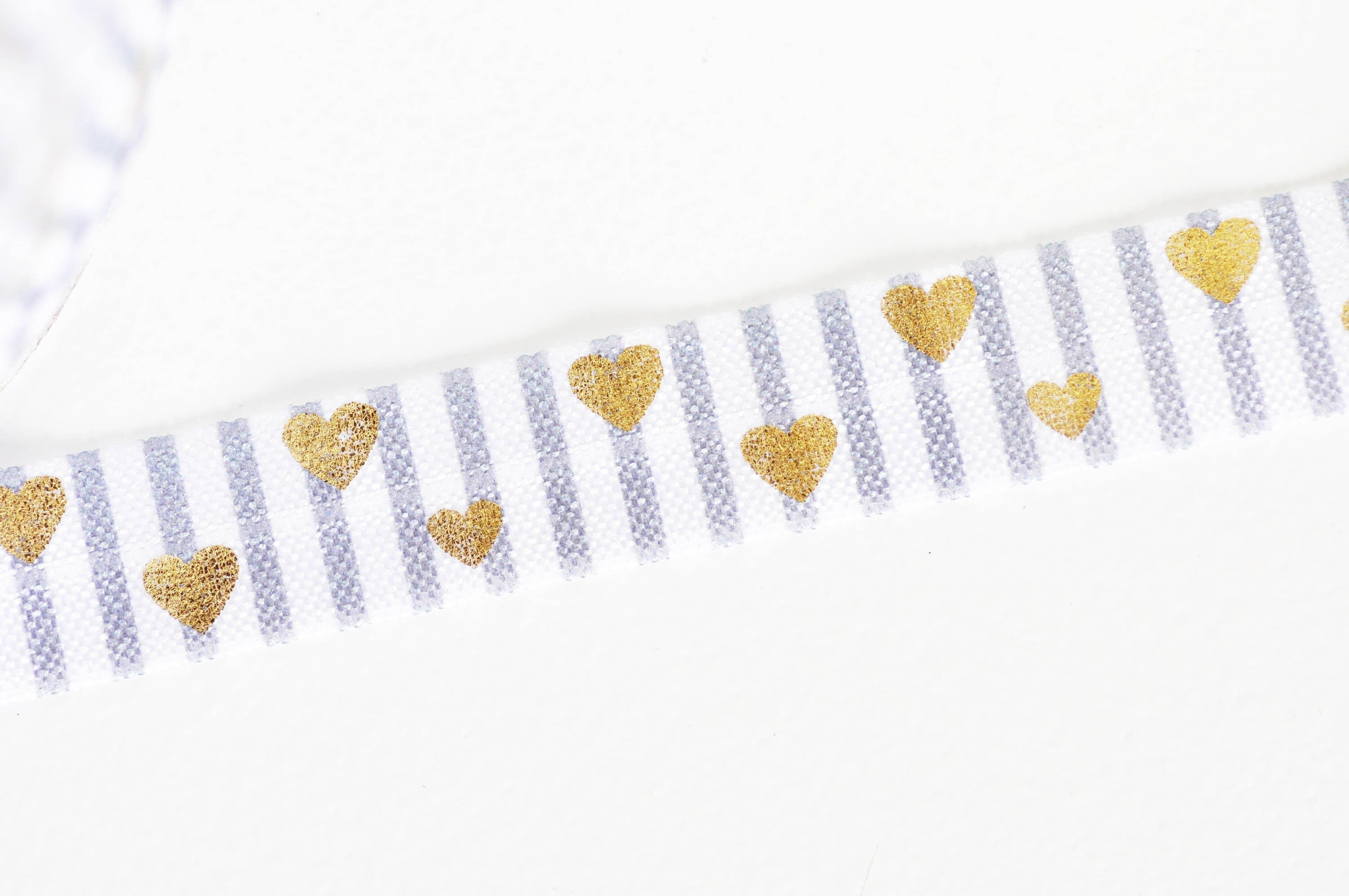 EP Ruban élastique rayé gris coeur or EFJF, fabrication bijoux, bracelet EVJF,ruban mariage,fourniture créative,scrapbooking,16mm,1 mètre-G1582