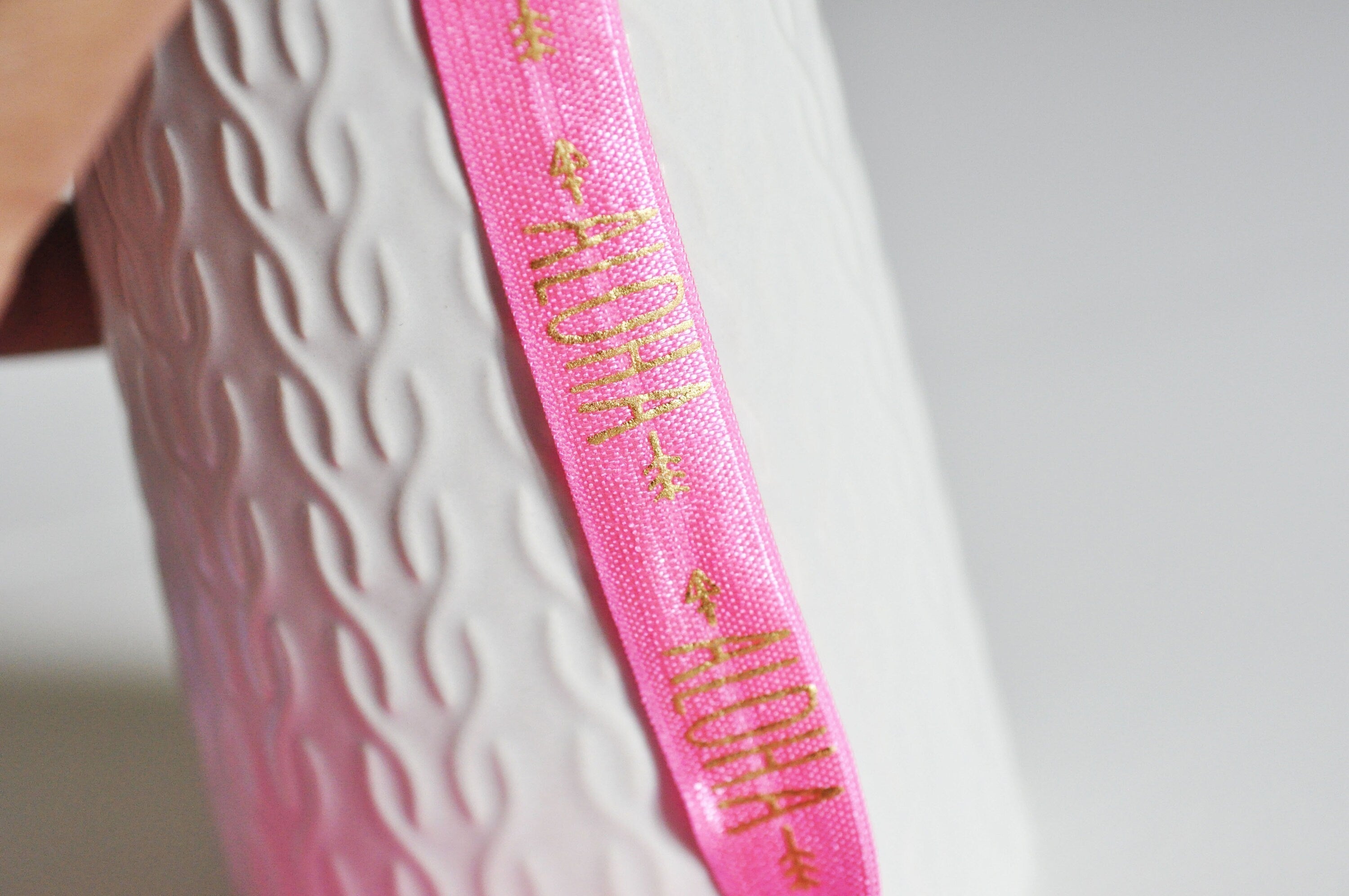 EP Ruban élastique rose or ALOHA EFJF, fabrication bijoux,bracelet EVJF,ruban mariage,scrapbooking,16mm, longueur 1 mètre-G874