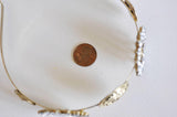 EP-Serre-tête cheveux médaille fer doré strass 120mm, x1 (G0415)