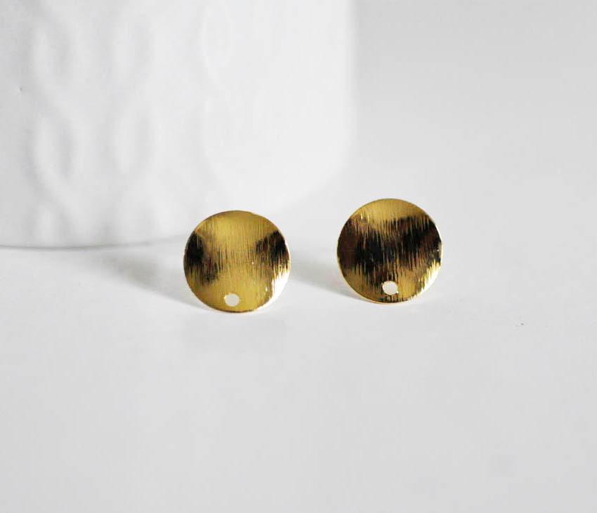 EP-Supports boucles puce rond doré 14k 12mm, x2 (G5926)
