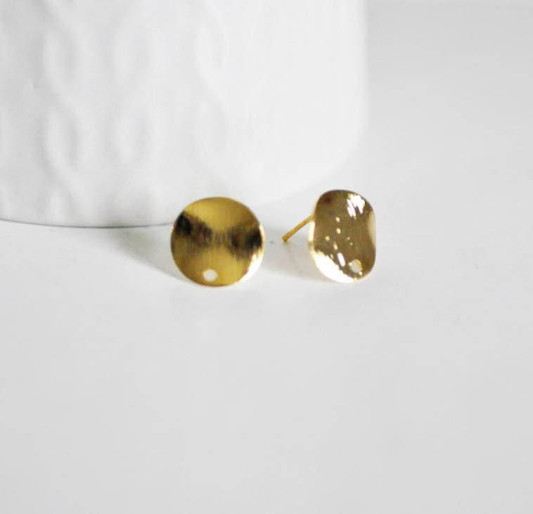 EP-Supports boucles puce rond doré 14k 12mm, x2 (G5926)