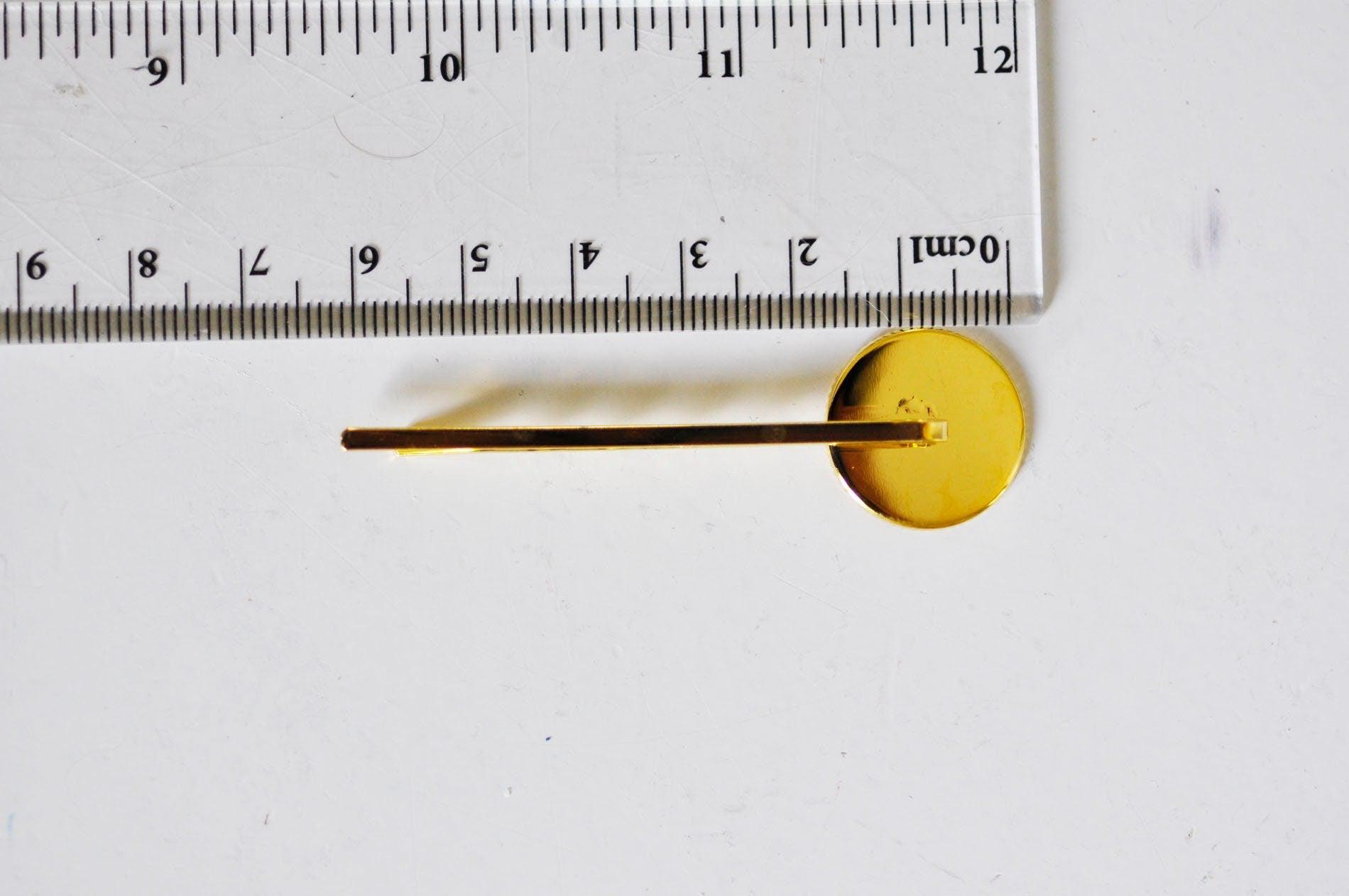 EP Supports de barrette métal doré support cabochon 18mm,x 5 -G361
