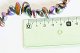 EP perle nuggets cristal quartz noir irisé,perle quartz naturel,perle pierre, création bijoux, fil de 37cm,10-23mm,G3041
